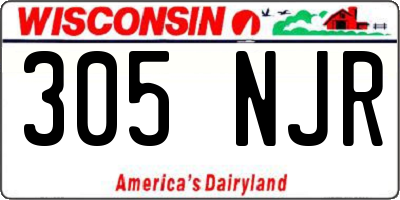 WI license plate 305NJR
