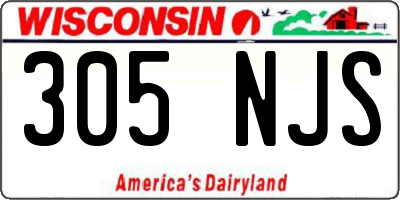 WI license plate 305NJS