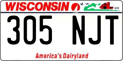 WI license plate 305NJT