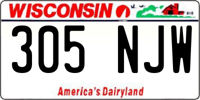 WI license plate 305NJW