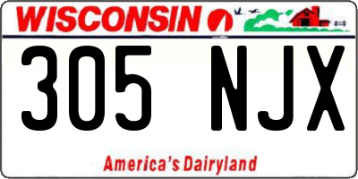 WI license plate 305NJX