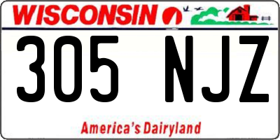 WI license plate 305NJZ