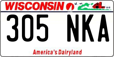 WI license plate 305NKA
