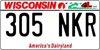 WI license plate 305NKR