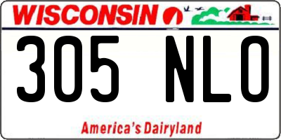 WI license plate 305NLO