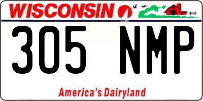 WI license plate 305NMP