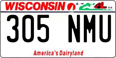 WI license plate 305NMU