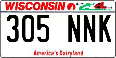 WI license plate 305NNK