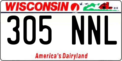 WI license plate 305NNL