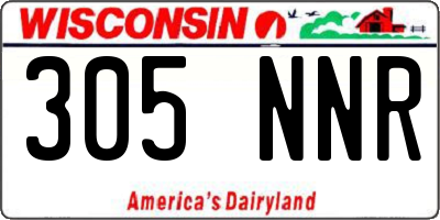 WI license plate 305NNR