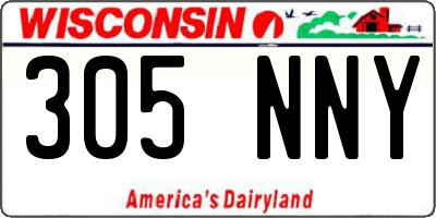 WI license plate 305NNY