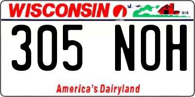 WI license plate 305NOH