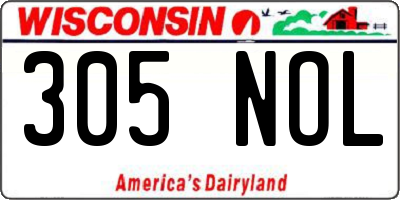 WI license plate 305NOL