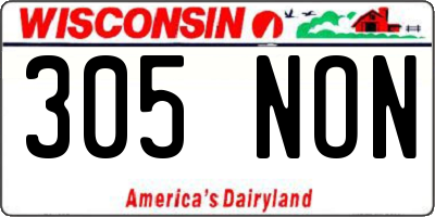 WI license plate 305NON
