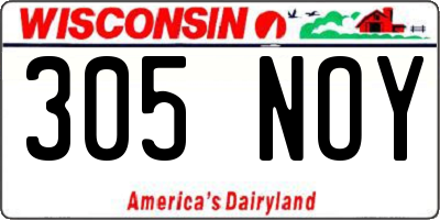 WI license plate 305NOY