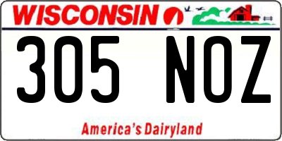 WI license plate 305NOZ