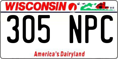 WI license plate 305NPC