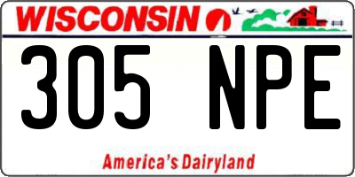 WI license plate 305NPE
