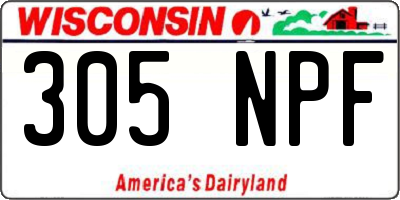 WI license plate 305NPF