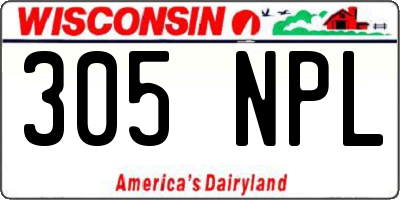 WI license plate 305NPL