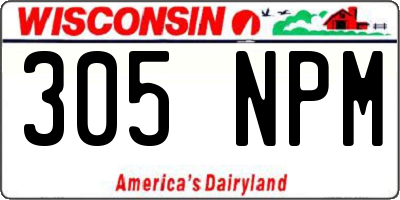WI license plate 305NPM