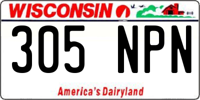 WI license plate 305NPN