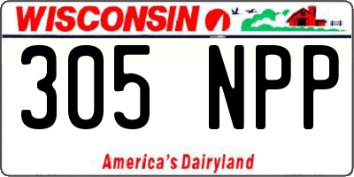 WI license plate 305NPP