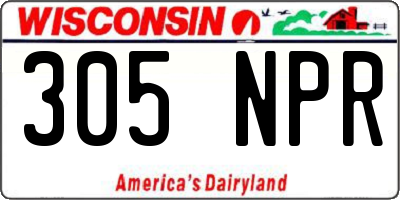 WI license plate 305NPR