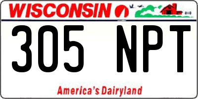 WI license plate 305NPT