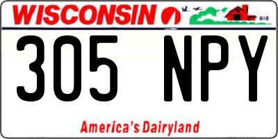 WI license plate 305NPY