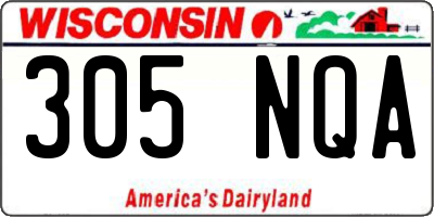 WI license plate 305NQA