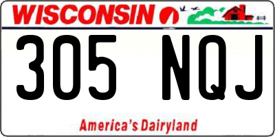 WI license plate 305NQJ