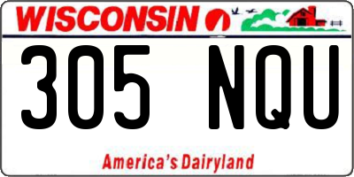 WI license plate 305NQU