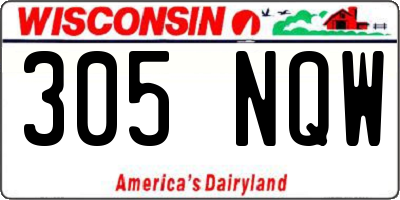 WI license plate 305NQW
