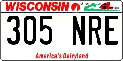 WI license plate 305NRE