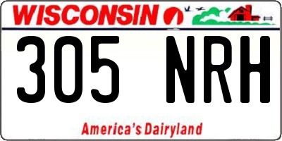 WI license plate 305NRH
