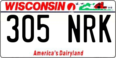 WI license plate 305NRK