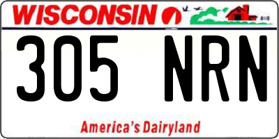 WI license plate 305NRN