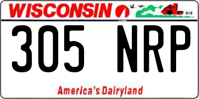 WI license plate 305NRP