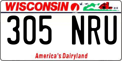 WI license plate 305NRU
