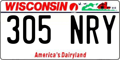 WI license plate 305NRY