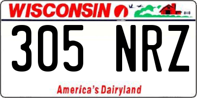 WI license plate 305NRZ