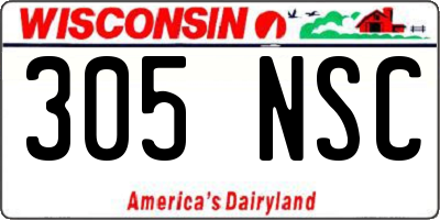 WI license plate 305NSC