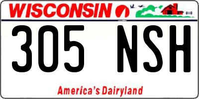 WI license plate 305NSH