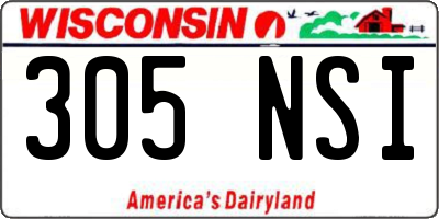 WI license plate 305NSI