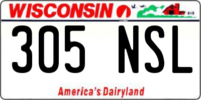 WI license plate 305NSL