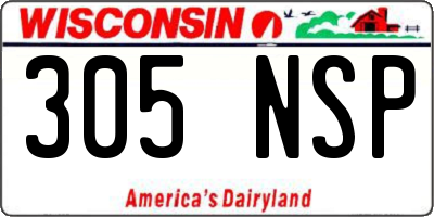 WI license plate 305NSP