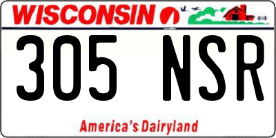 WI license plate 305NSR