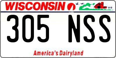 WI license plate 305NSS