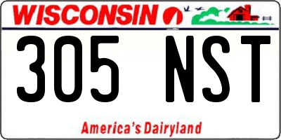 WI license plate 305NST